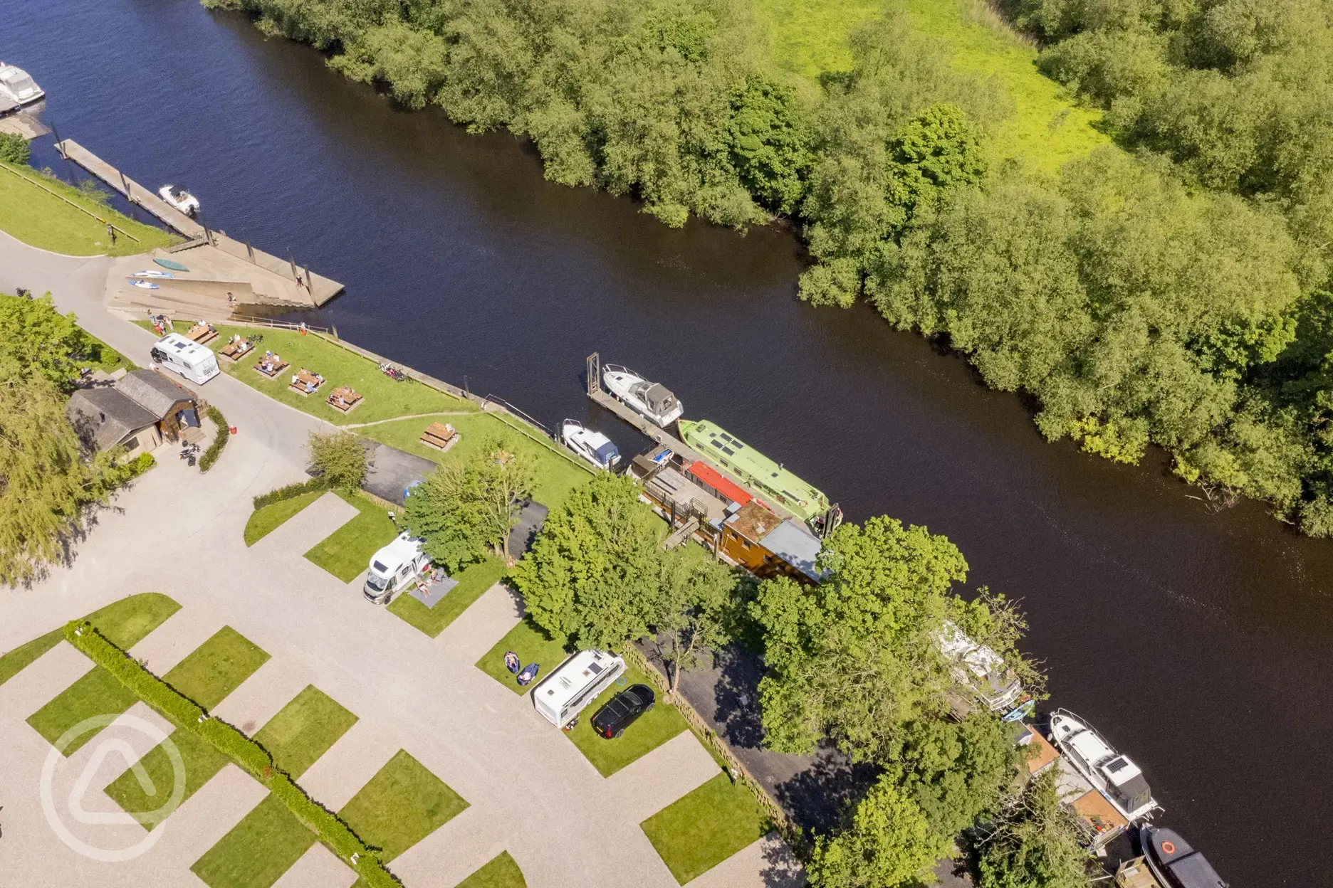 Aerial of the hardstanding pitches