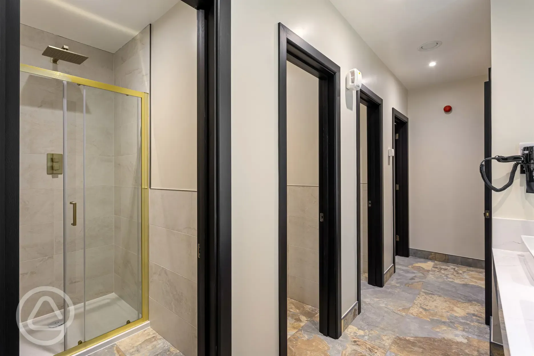 Shower cubicles and hairdryers