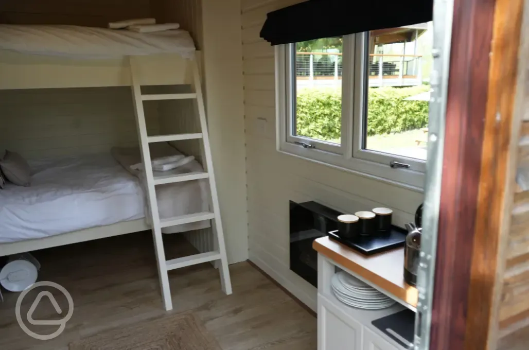 Rosebud glamping cabin interior