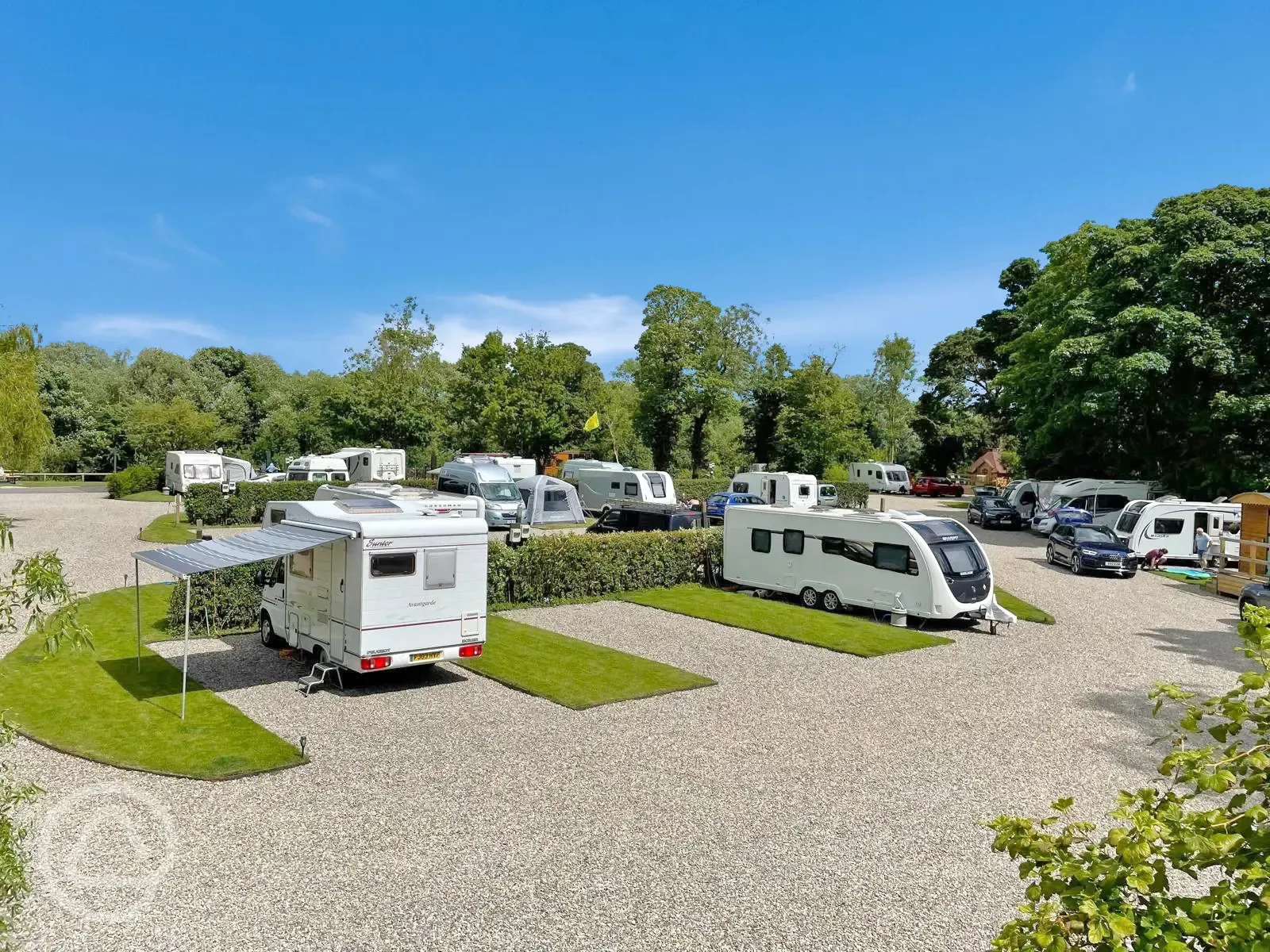 Hardstanding pitches with 16 amp electric hook ups and water supply