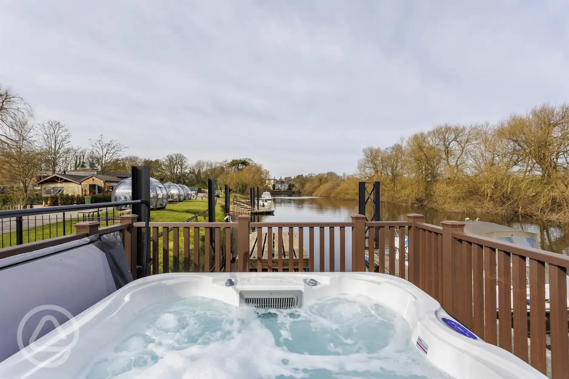 The houseboat private hot tub