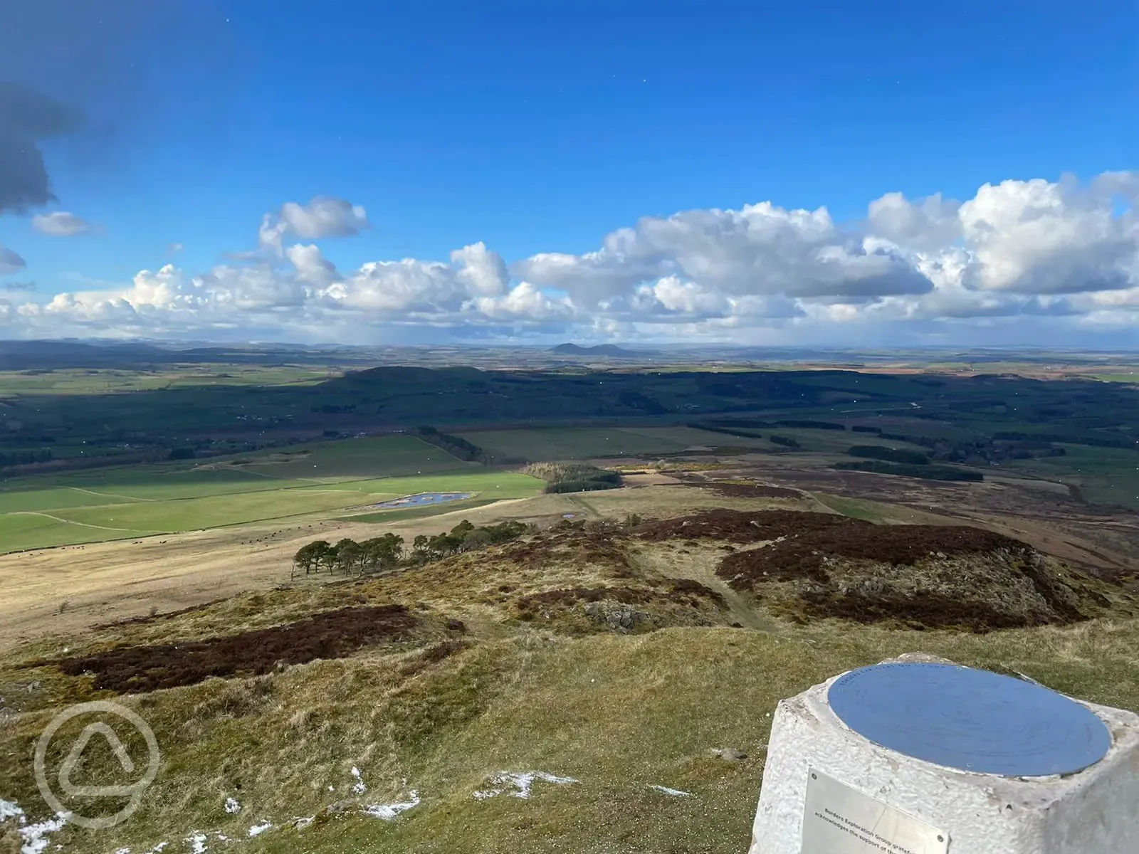 The trig point at the top of Ruberslaw