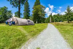 Large tent on an electric grass pitch