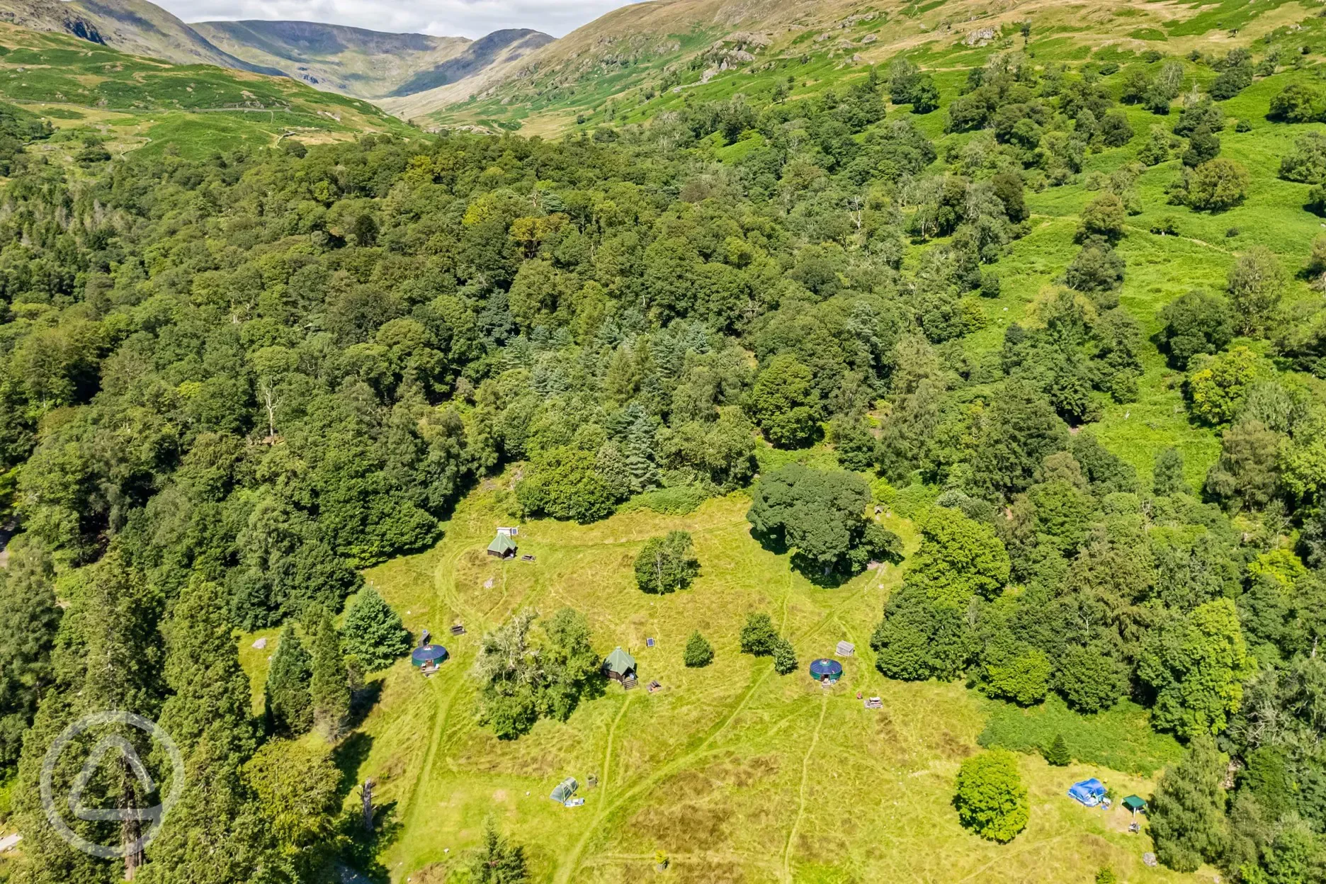 Birdseye view of non electric grass pitches