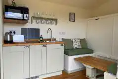 Ensuite shepherd's hut interior 