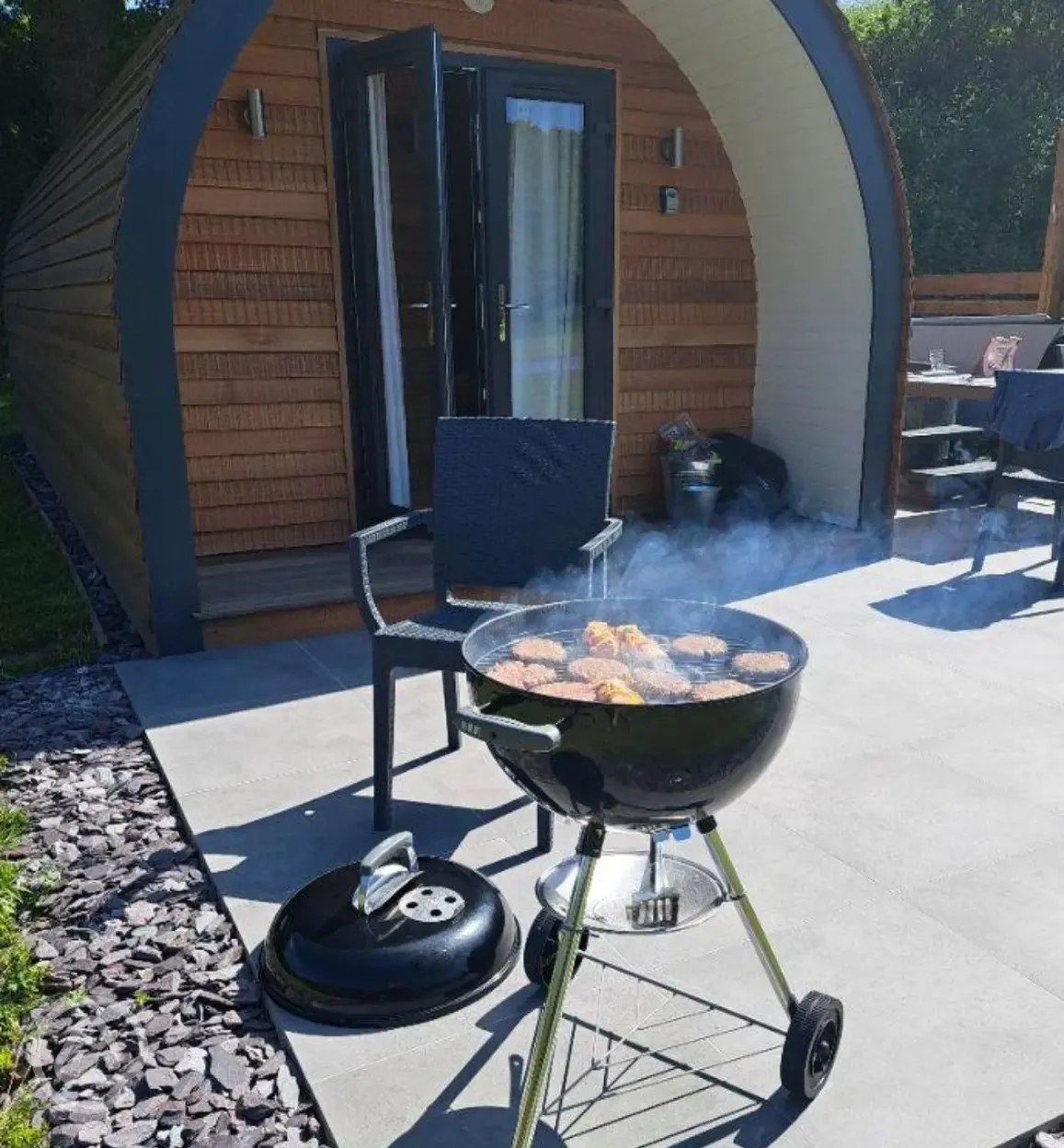 Luxury cedar pod and private BBQ