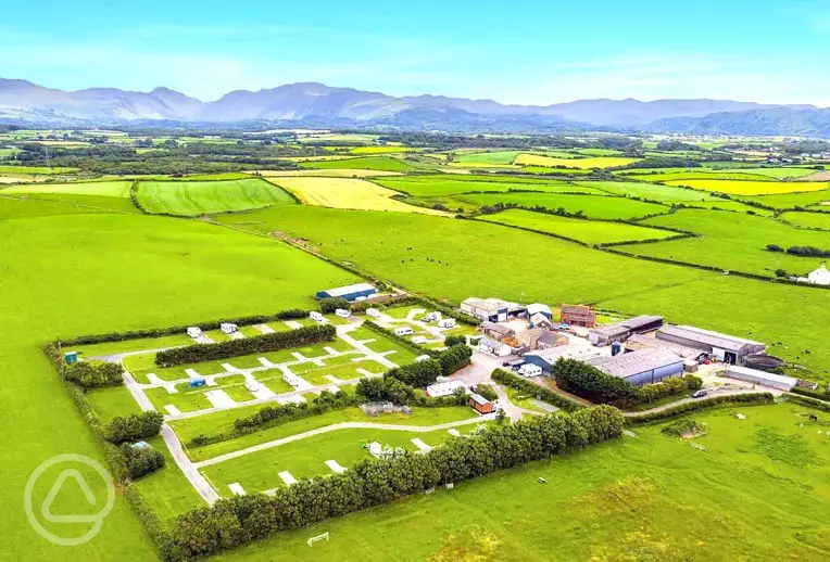 Aerial of Shepherds Views Holidays with views to the Lake District