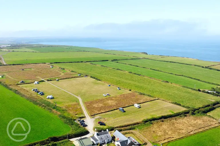 Aerial of Shortlands Farm overlooking the Welsh coastline