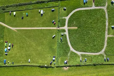 Aerial of Shortlands Farm's camping fields 