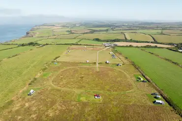 Aerial of Shortlands Farm overlooking the Welsh coastline