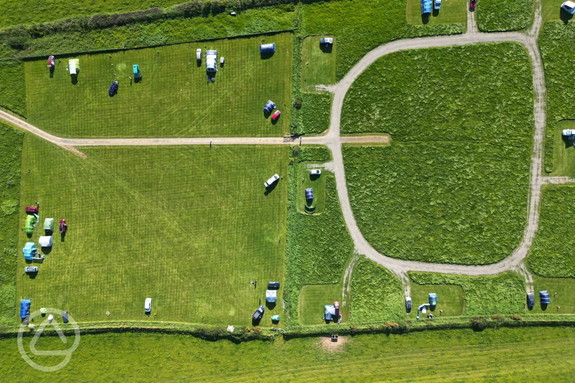 Bird's eye view of the camping fields