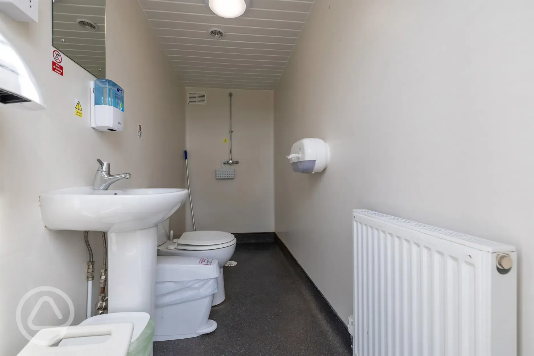 Individual toilet and shower cubicle
