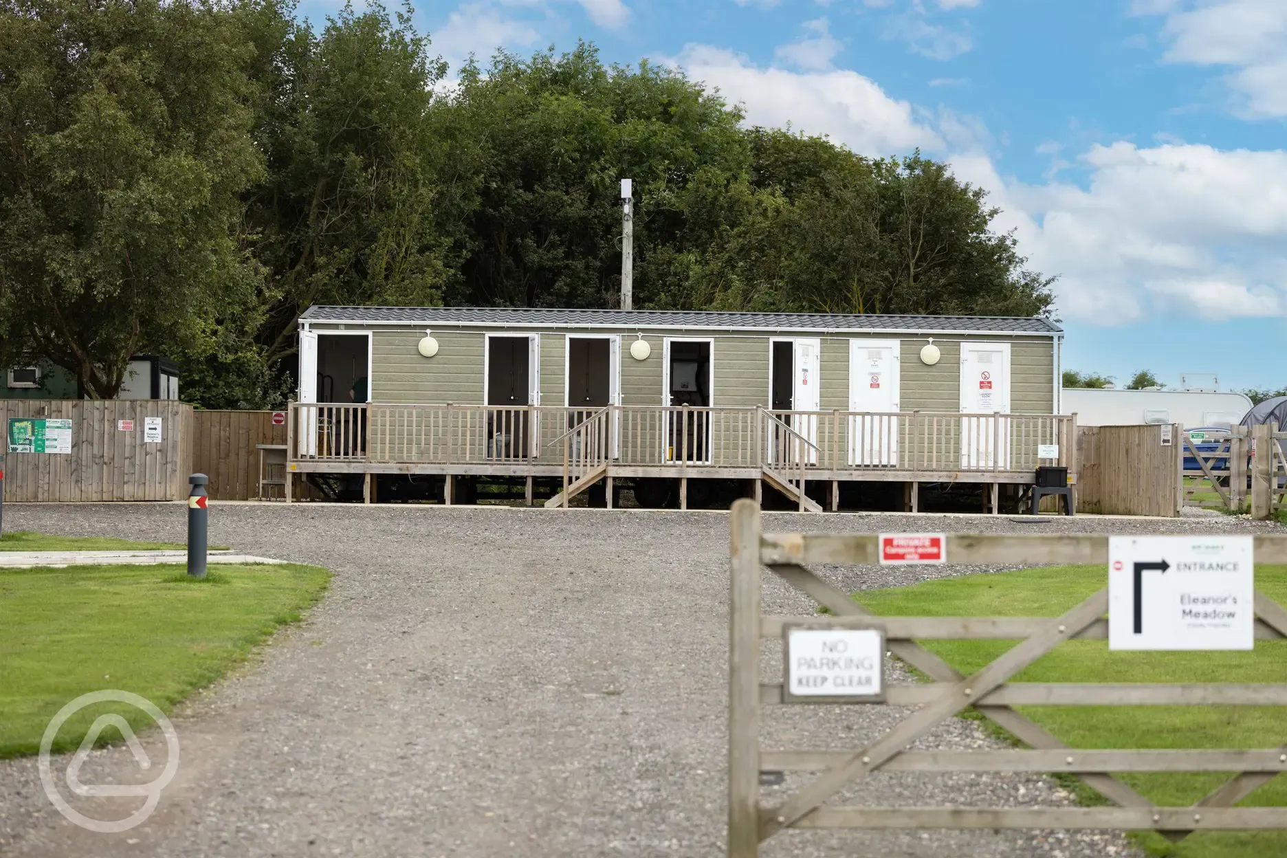 Facilities block with ramp access