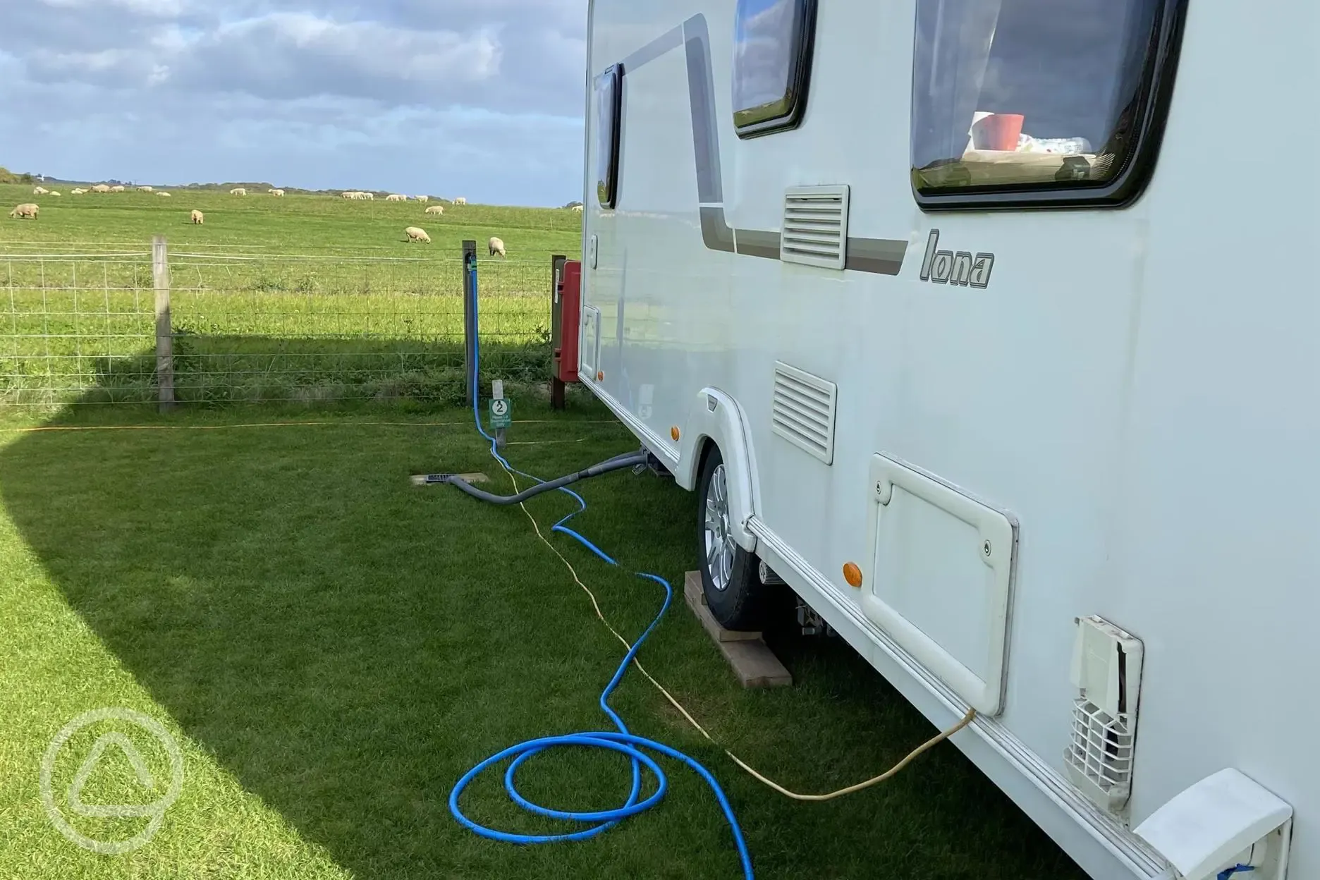 Serviced grass touring pitch