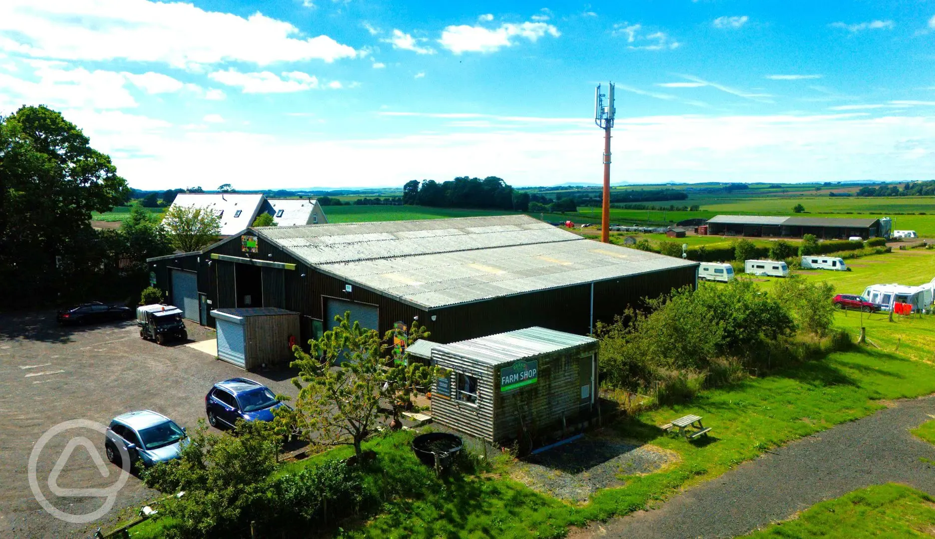 Aerial of the farm shop