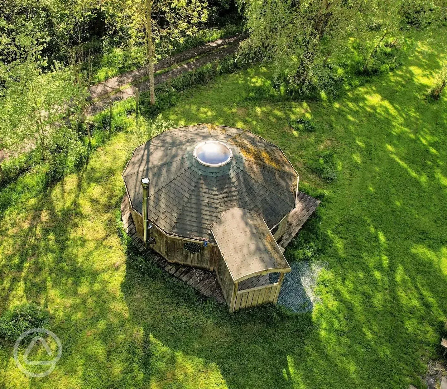 Aerial of the Ash cabin