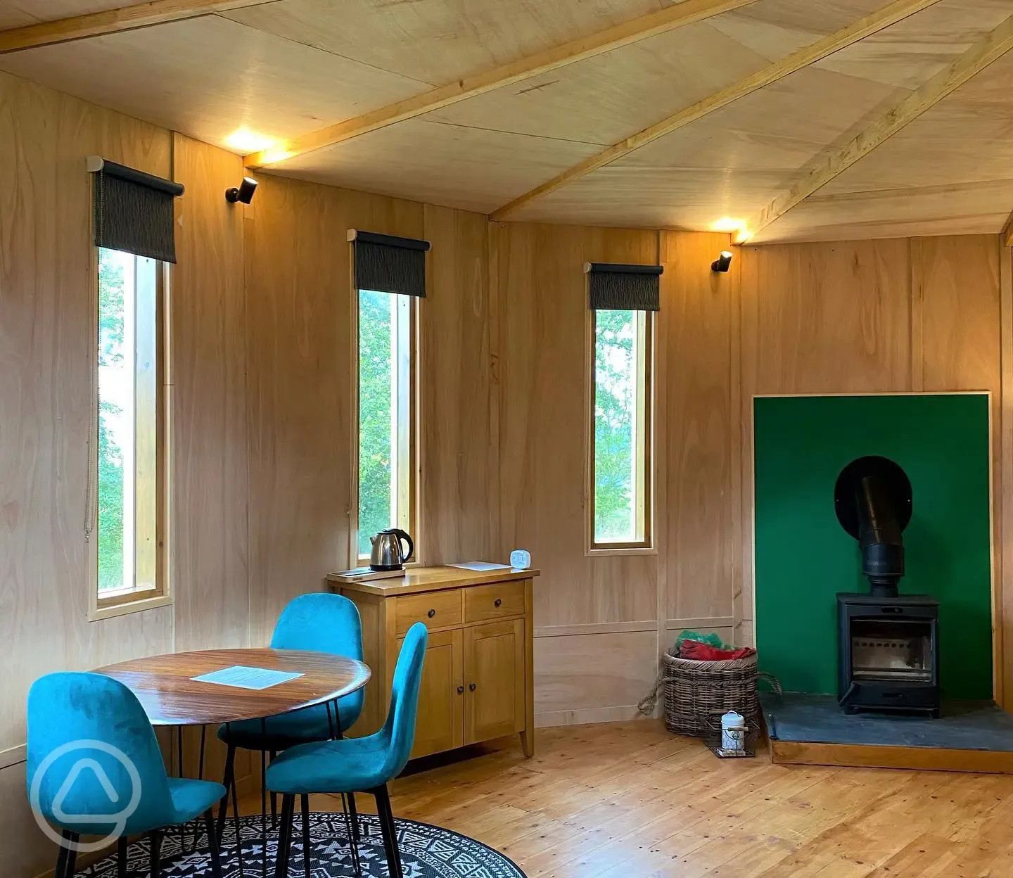 Cedar cabin interior 