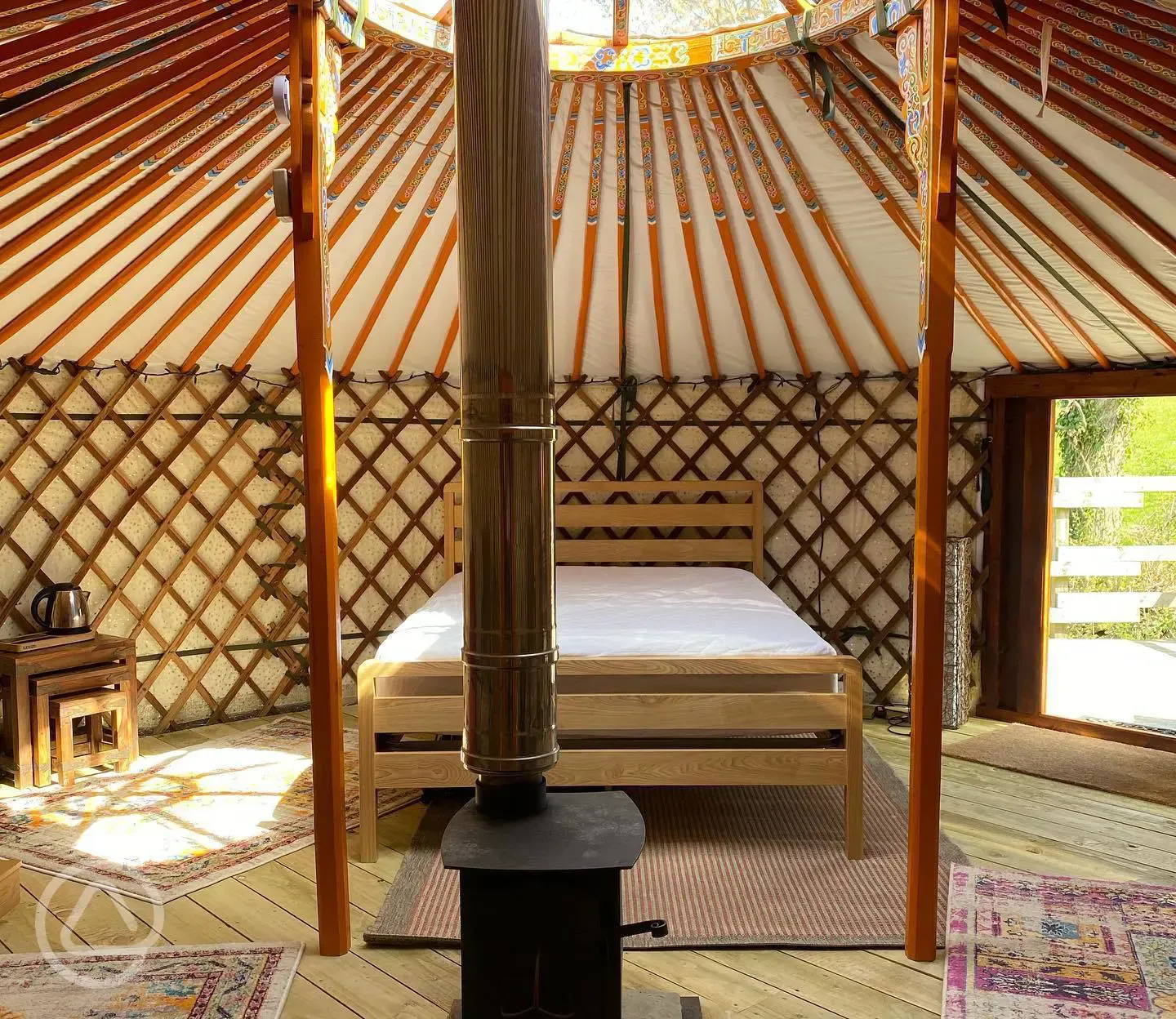 Oak yurt interior