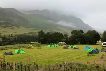Tent camping at Talymignedd Campsite