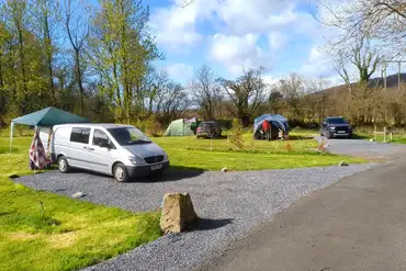 Hardstanding pitches with ample grass space for awnings