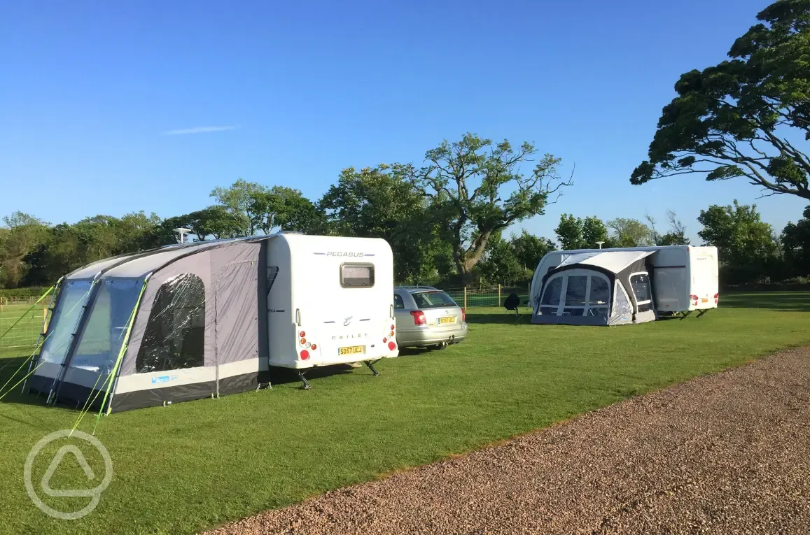 Fully serviced grass pitches