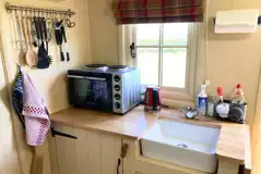 Shepherd's hut kitchen