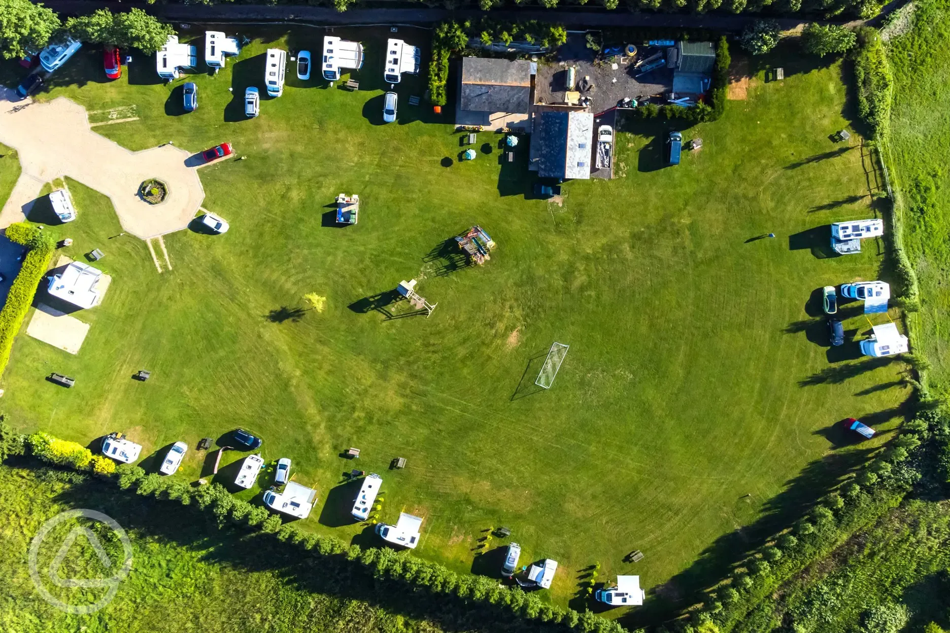 Bird's eye view of the campsite