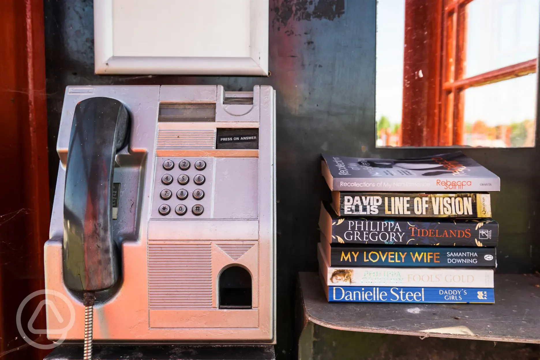 Book exchange in old telephone box