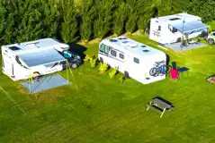 Aerial of the electric grass pitches with picnic benches Aerial of the electric grass pitches with picnic benches