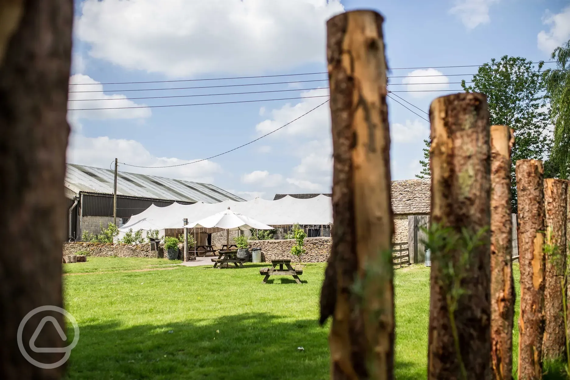 Pub beer garden and camping grass