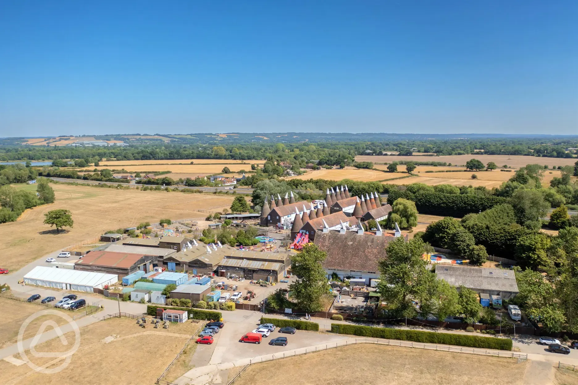 Aerial view of the Oast houses