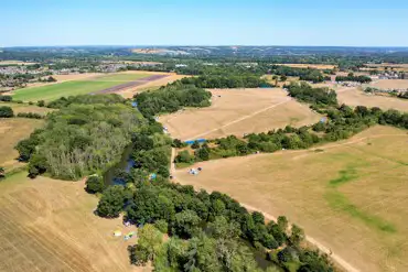 Aerial of the campsite and the River Medway