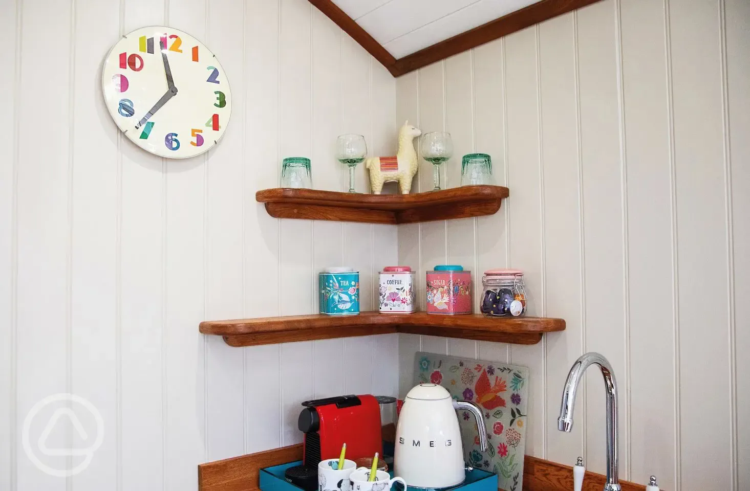 Shepherd's hut interior