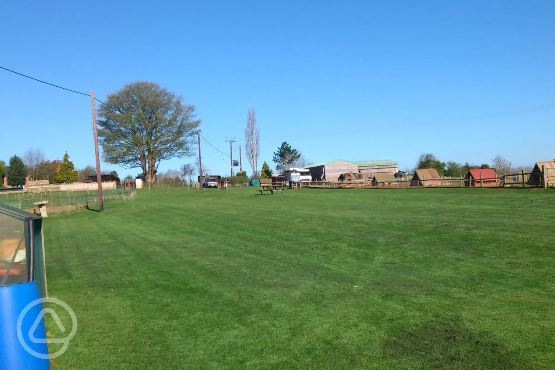 Non electric grass tent pitches