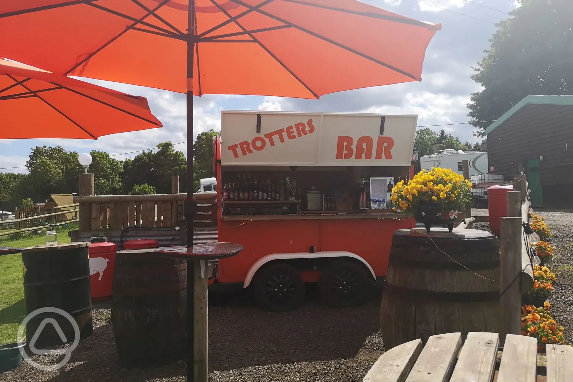 Food truck at the bar and cafe