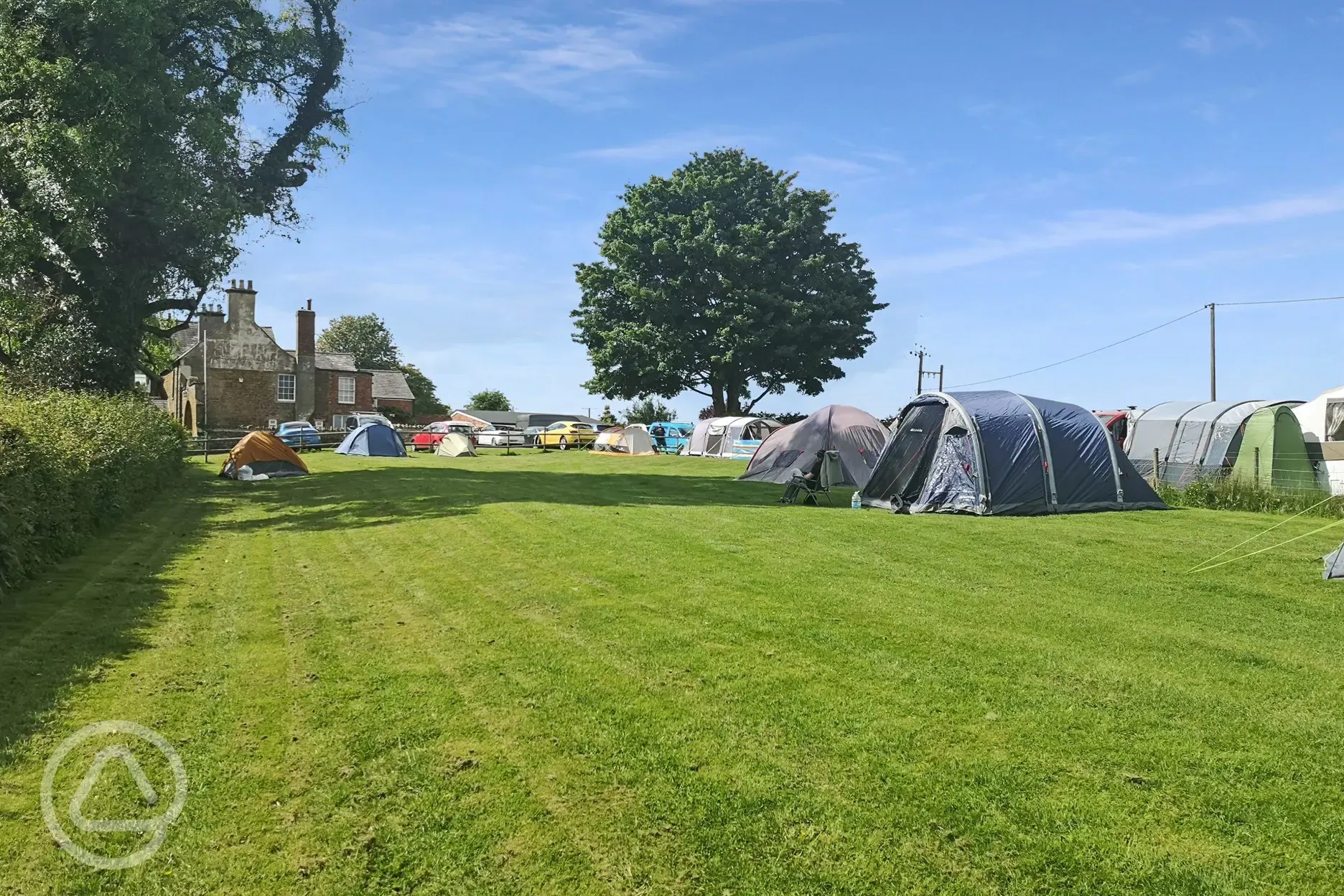 Non electric grass tent pitches