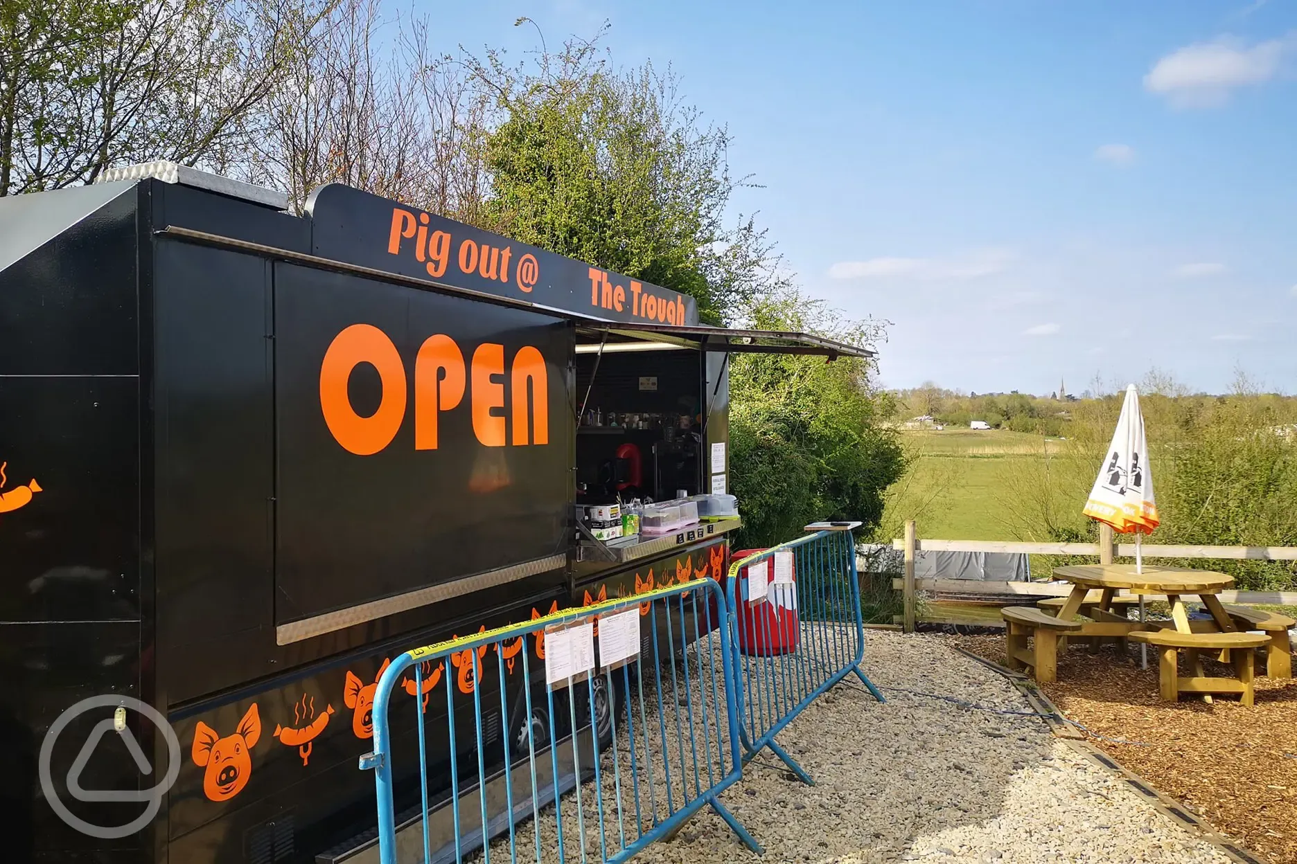 Food truck at the bar and cafe