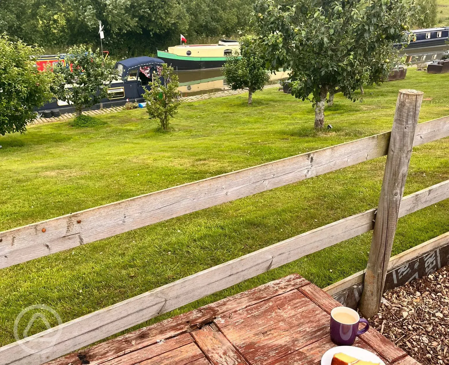 Views of the canal boats from the cafe