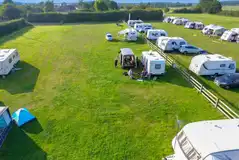Aerial of The Pretty Thing with electric grass touring pitches Aerial of The Pretty Thing with electric grass touring pitches