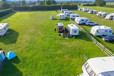 Aerial of The Pretty Thing with electric grass touring pitches