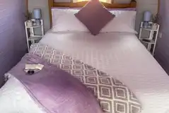 Camping pod with a double bed and bedding Camping pod with a double bed and bedding