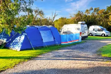 Electric grass pitches (4m x 6m) at Rodney Stoke Caravan and Camping Park