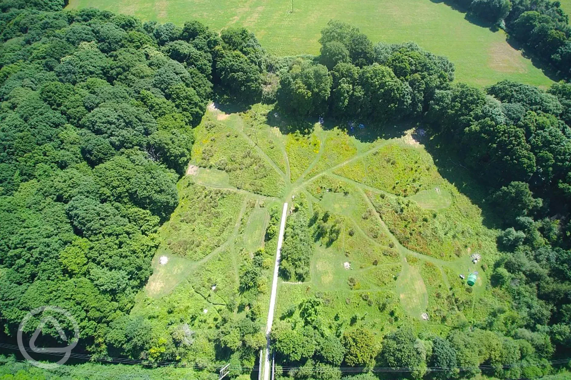 Aerial view of the campsite