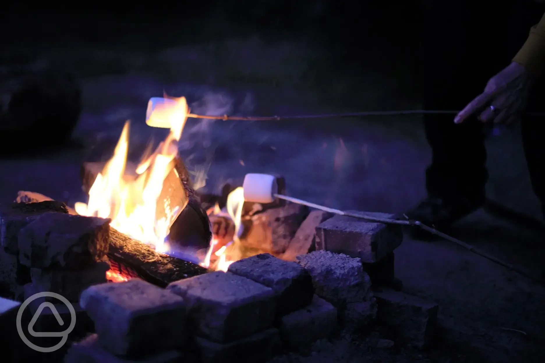 Marshmallows over the campfire at The Secret Campsite 