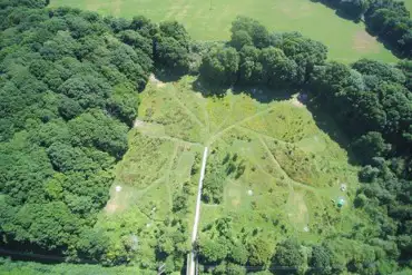 Aerial view of the campsite