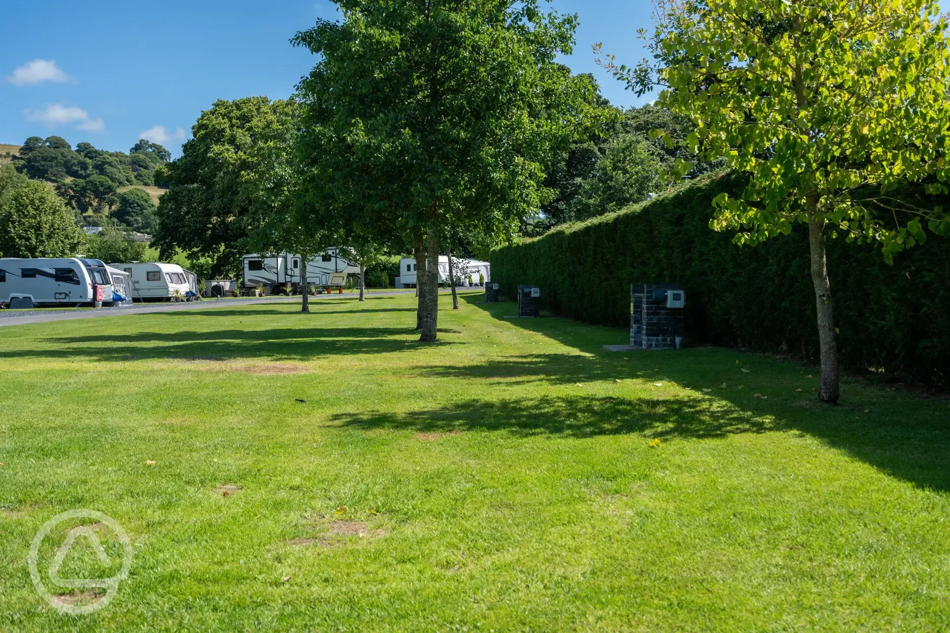 Electric grass tent pitches