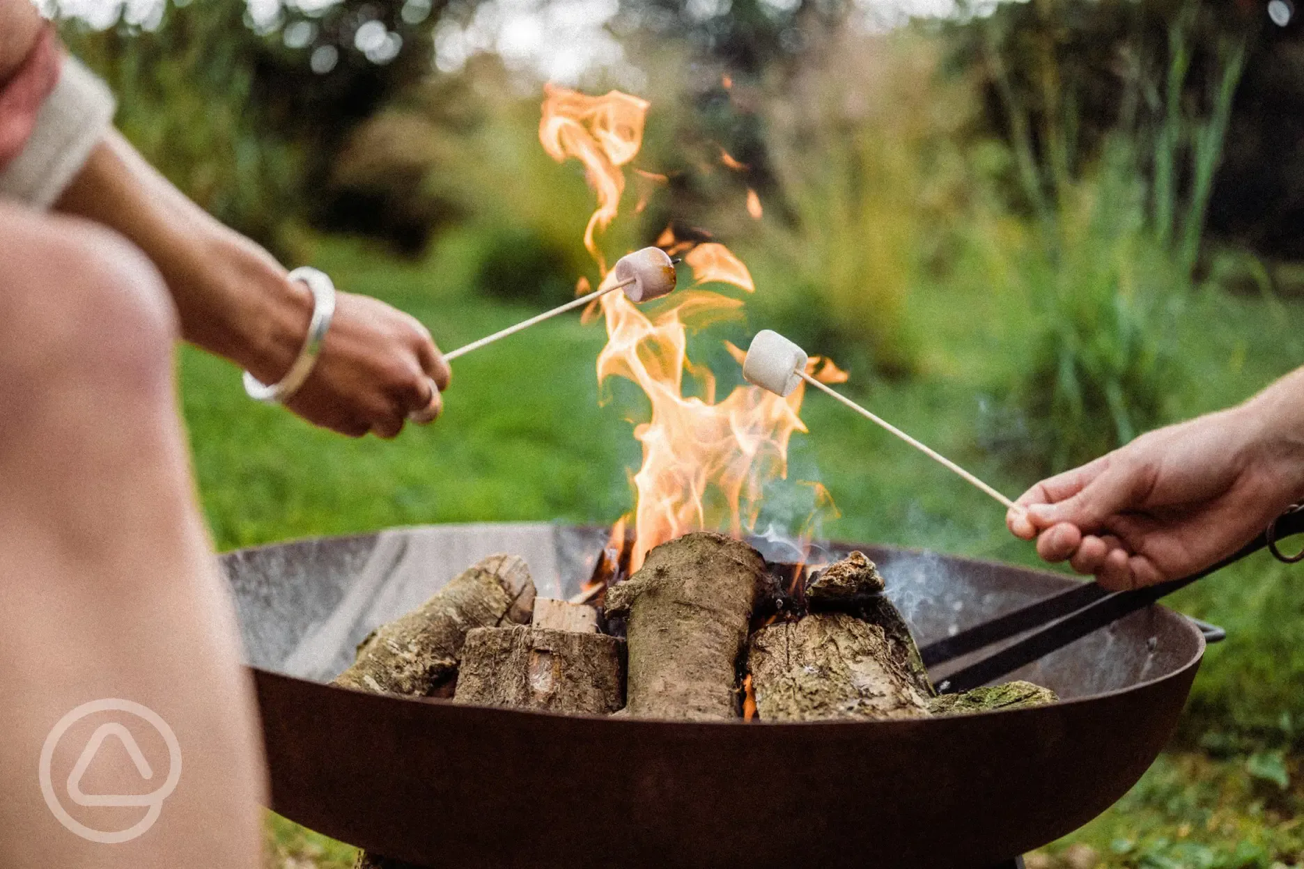 Toasting marshmallows on your firebowl