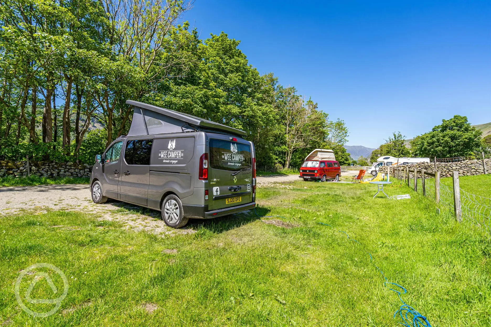 Electric hardstanding pitches with roof tents