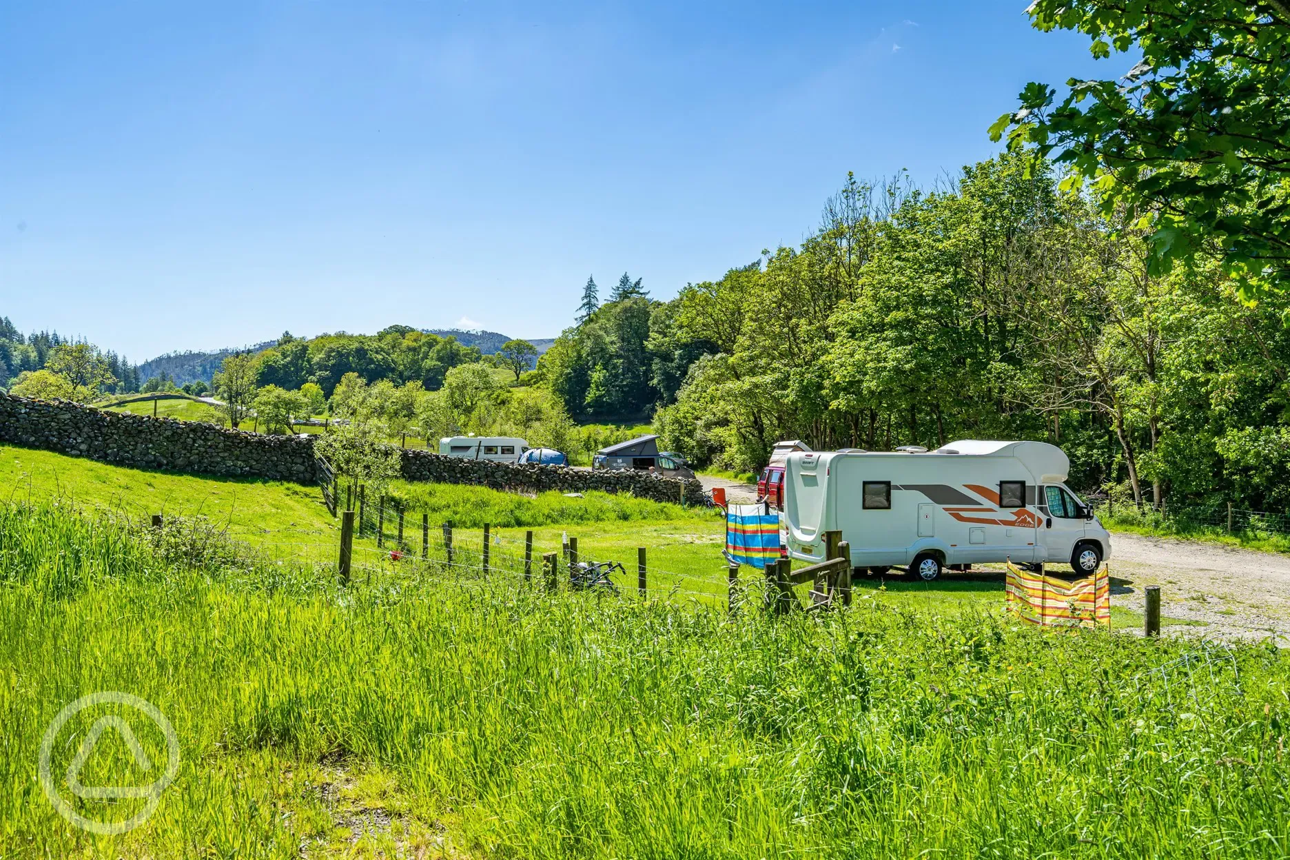 Motorhome on a non electric hardstanding pitch (max 6m)