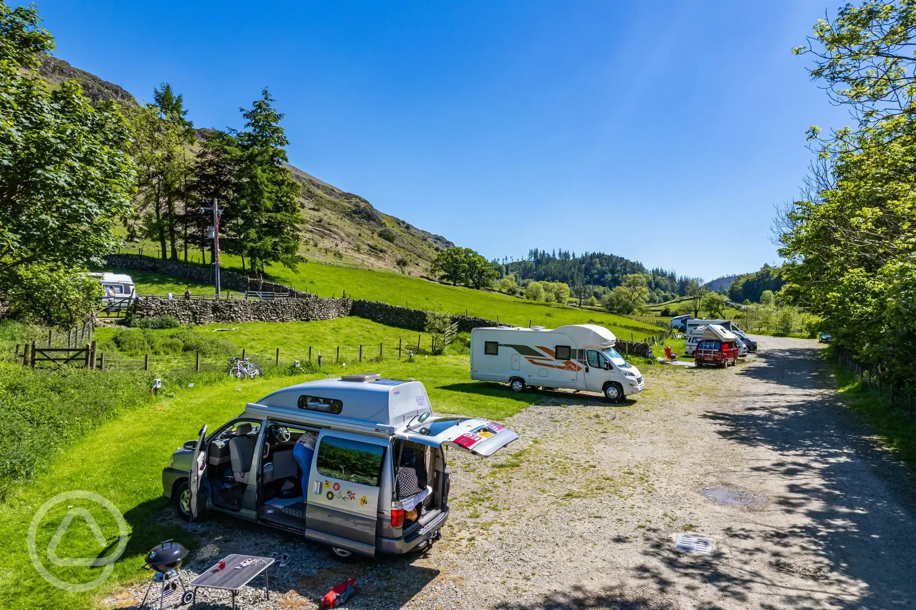 Non electric hardstanding pitches for caravans, campervans, and motorhomes